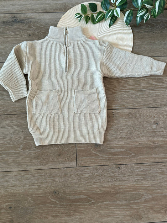 Sweater dress beige