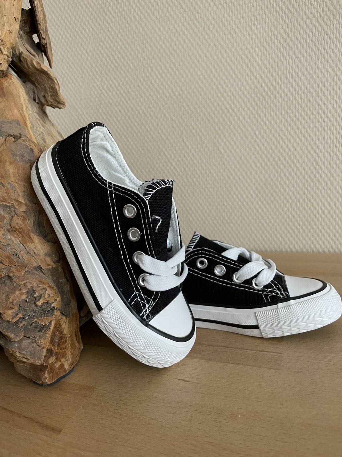 Zwarte Canvas Kinder Sneakers
