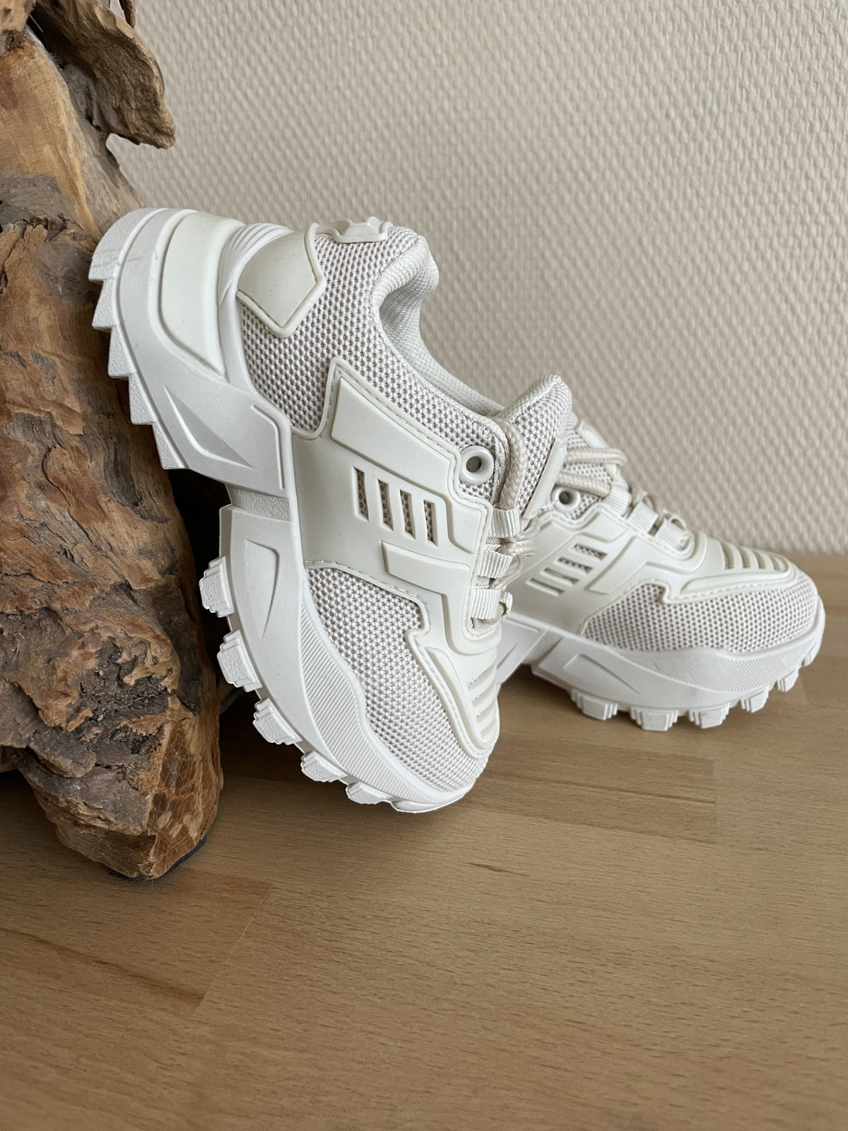 Beige Sportieve Kinder Sneakers